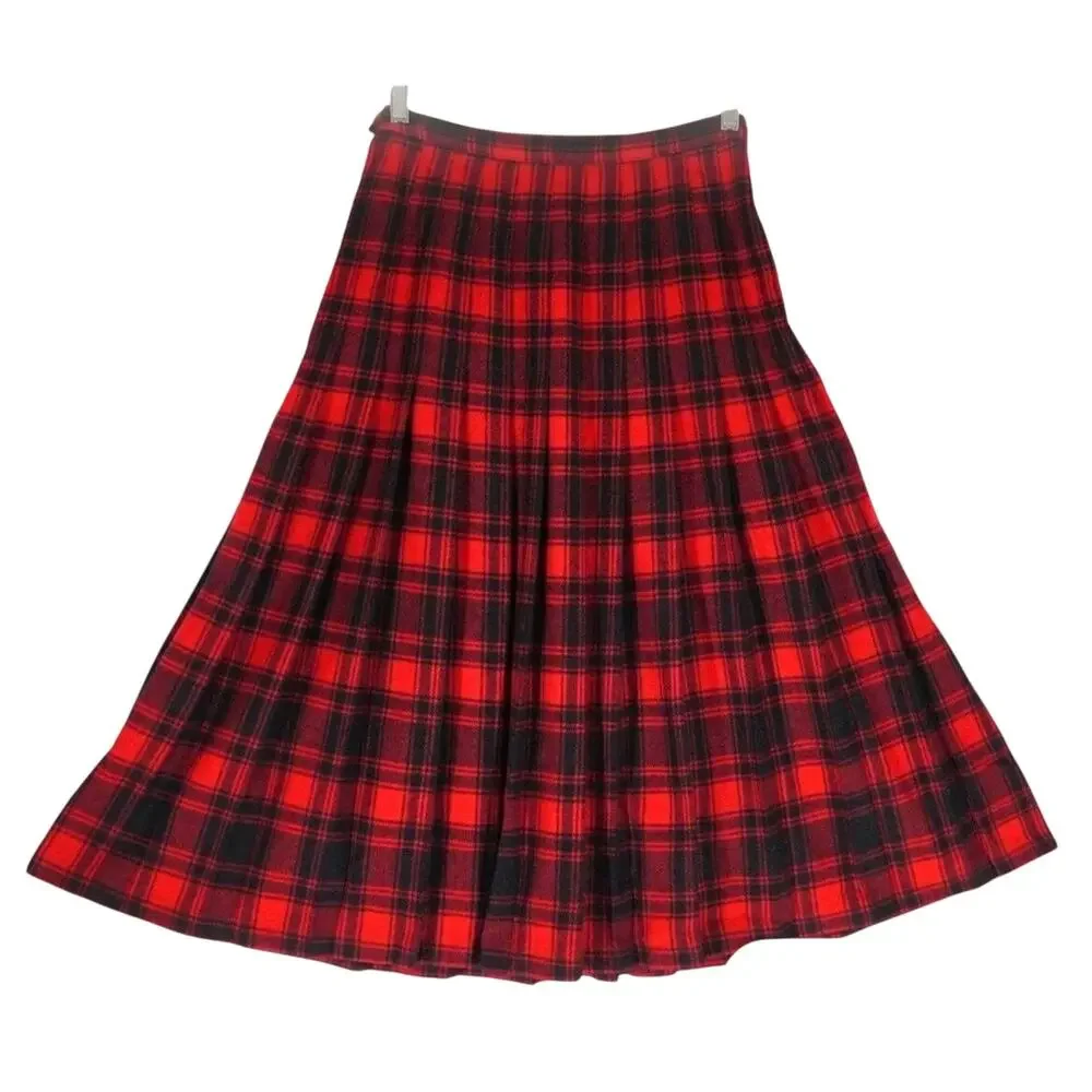 Pendleton | Vintage Women's Size 14 Red Plaid Wool Skirt